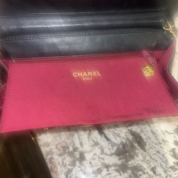 Vintage Chanel Diagonal Flap Bag. - Picture 14 of 16